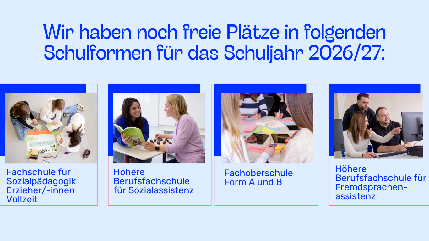 Freie Plätze für das Schuljahr 2026/27